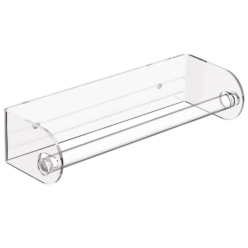 Srenta Clear Acrylic Paper Towel Holder Wall Mount Paper Towel Holder Under Cabinet, Wall Mounted Undermount Hanging Paper Towels Holder Dispenser, Holds Jumbo Rolls, Adhesive Strips & Screws Included - Image 2